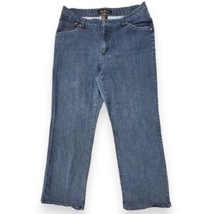 Ashley Stewart Women's‎ Plus 16 Straight Leg Jeans Stretch Blue Mid Wash EUC